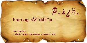Parrag Ádám névjegykártya
